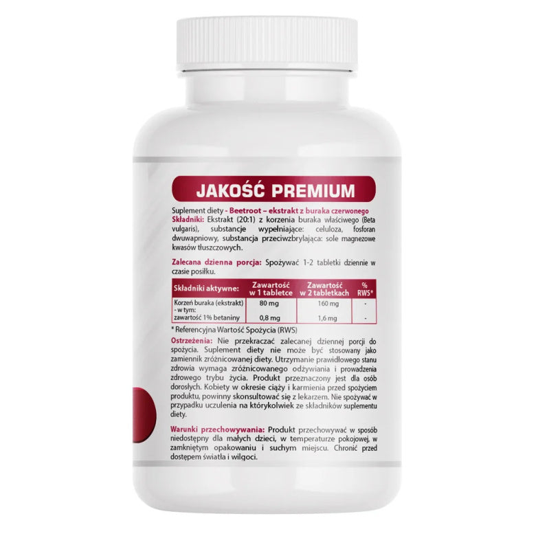 Beetroot ekstrakt z buraka czerwonego - 120 tabl