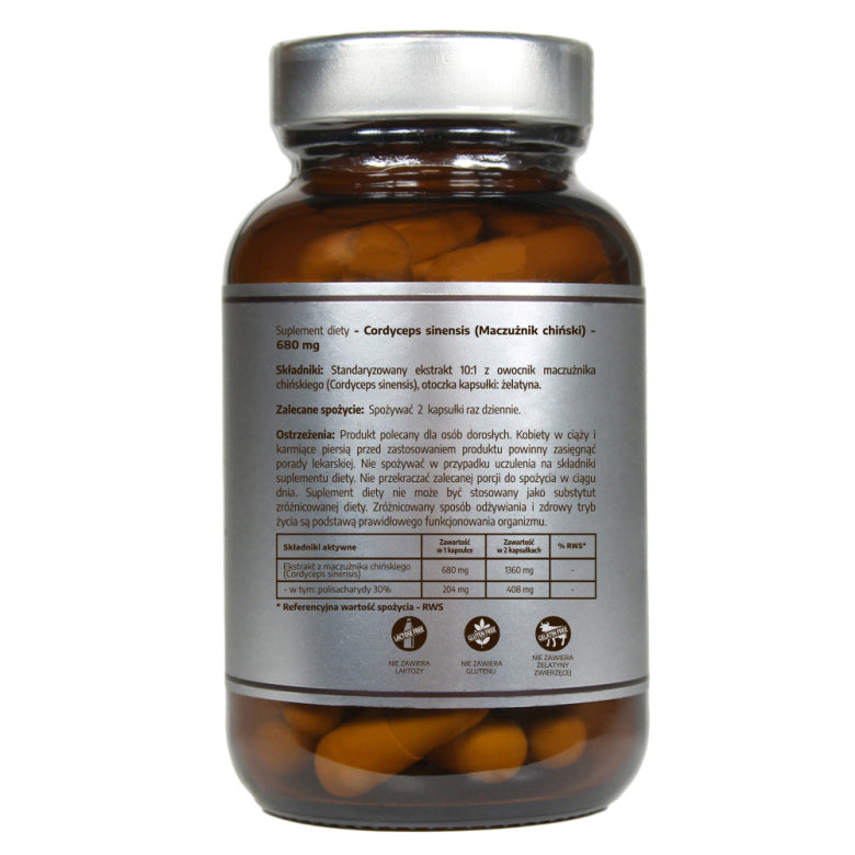 Pureline Nutrition Cordyceps sinensis ekstr 680mg - 60 kaps