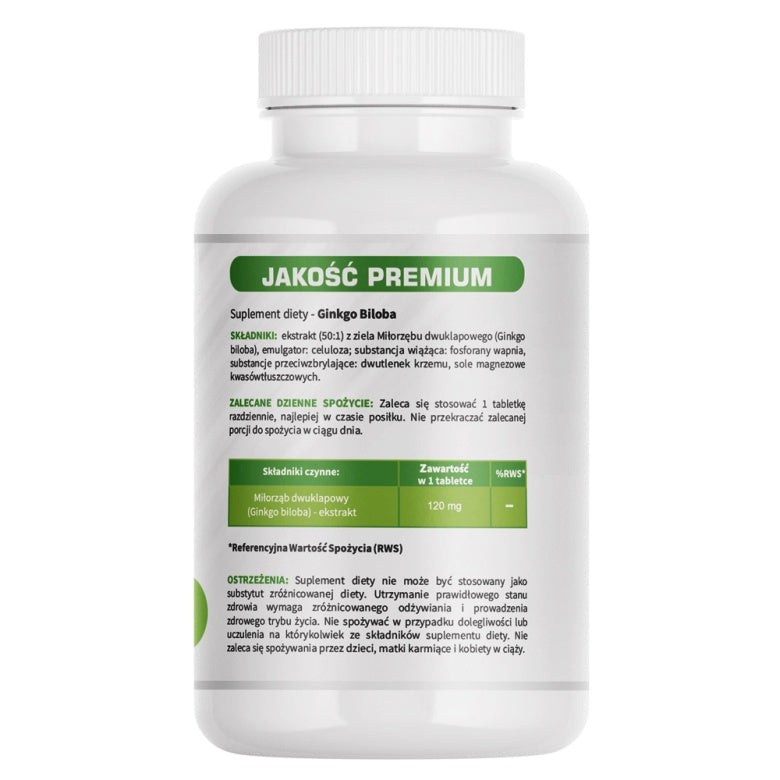 Ginkgo Biloba ekstrakt 120mg - 120 tabl
