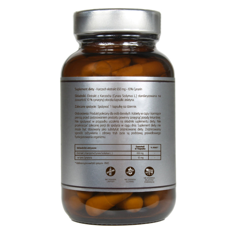 Pureline Nutrition Karczoch ekstrakt 650mg - 60 kaps