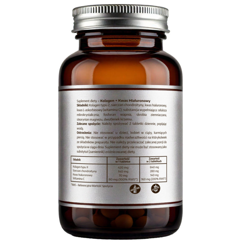 Pureline Nutrition Collagen + kwas hialuronowy - 60 tabl