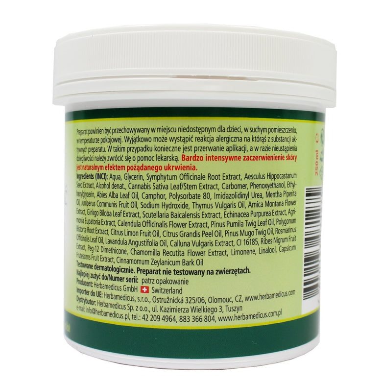 Maść końska z konopiami rozgrzewająca - 250 ml