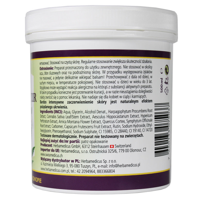 Maść czarci pazur z konopiami - 500 ml