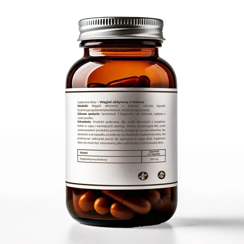 Pureline Nutrition Węgiel aktywny z kokosa - 60 kaps