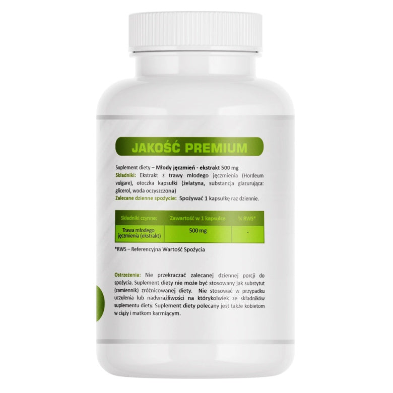 Zielony Jęczmień ekstrakt 500mg - 60 kaps