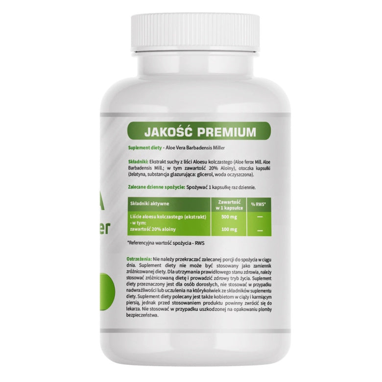 Aloe Vera Barbadensis Miller ekstrakt 500mg - 60 kaps