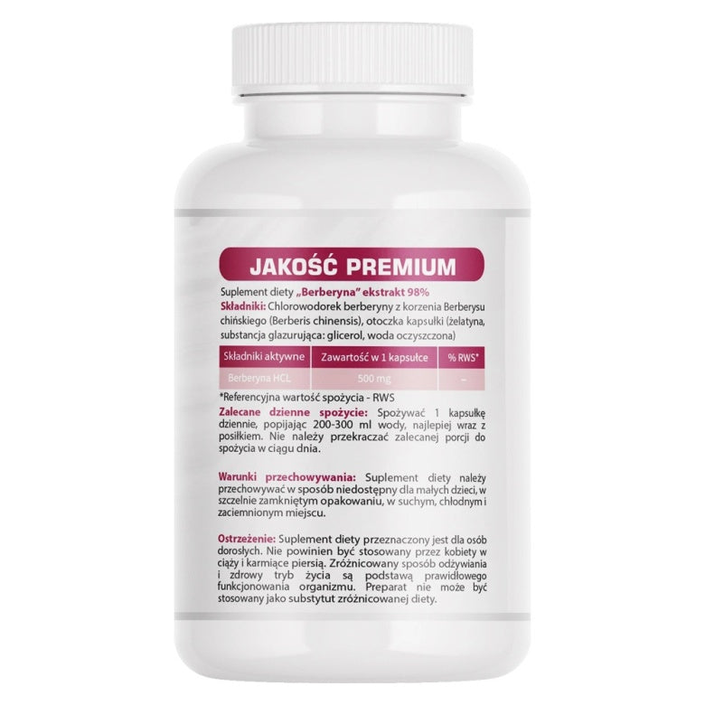 Berberyna ekstrakt 500mg - 60 kaps
