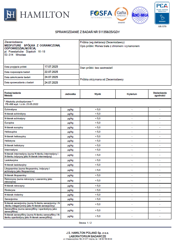 Morwa biała + chrom + cynamon - 60 kaps