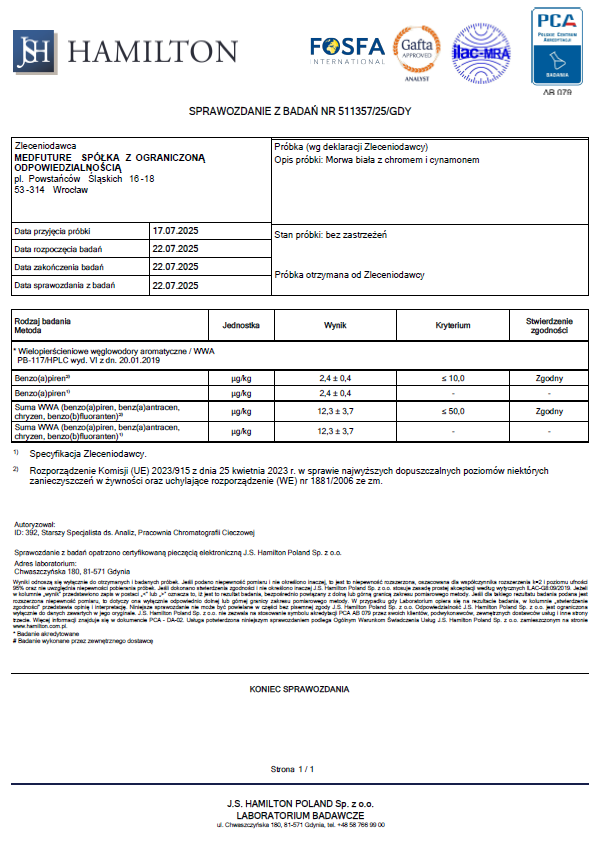 Morwa biała + chrom + cynamon - 60 kaps