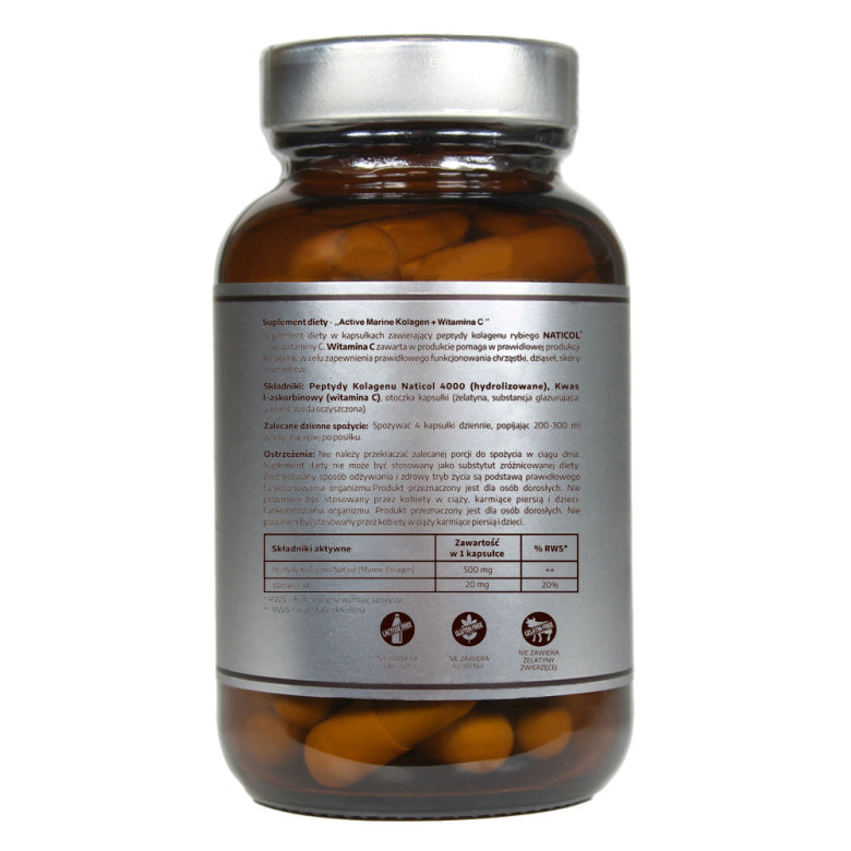 Pureline Nutrition Collagen + Wit. C  500mg - 60 kaps