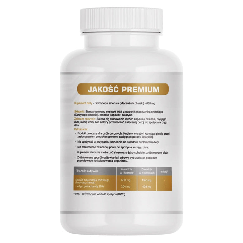 Cordyceps sinensis ekstrakt 680mg - 60 kaps