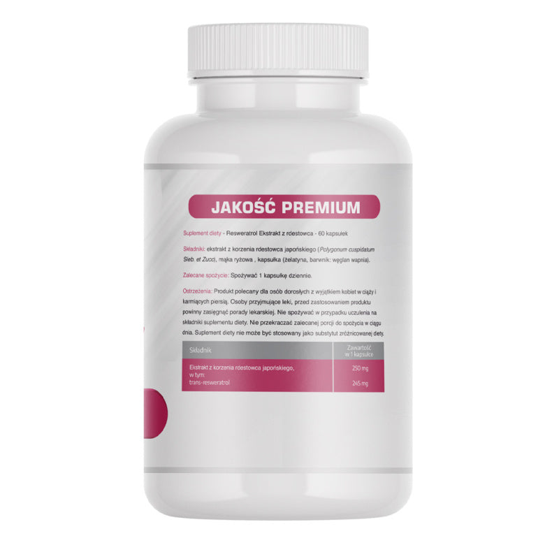 Resweratrol ekstrakt 250mg - 60 kaps