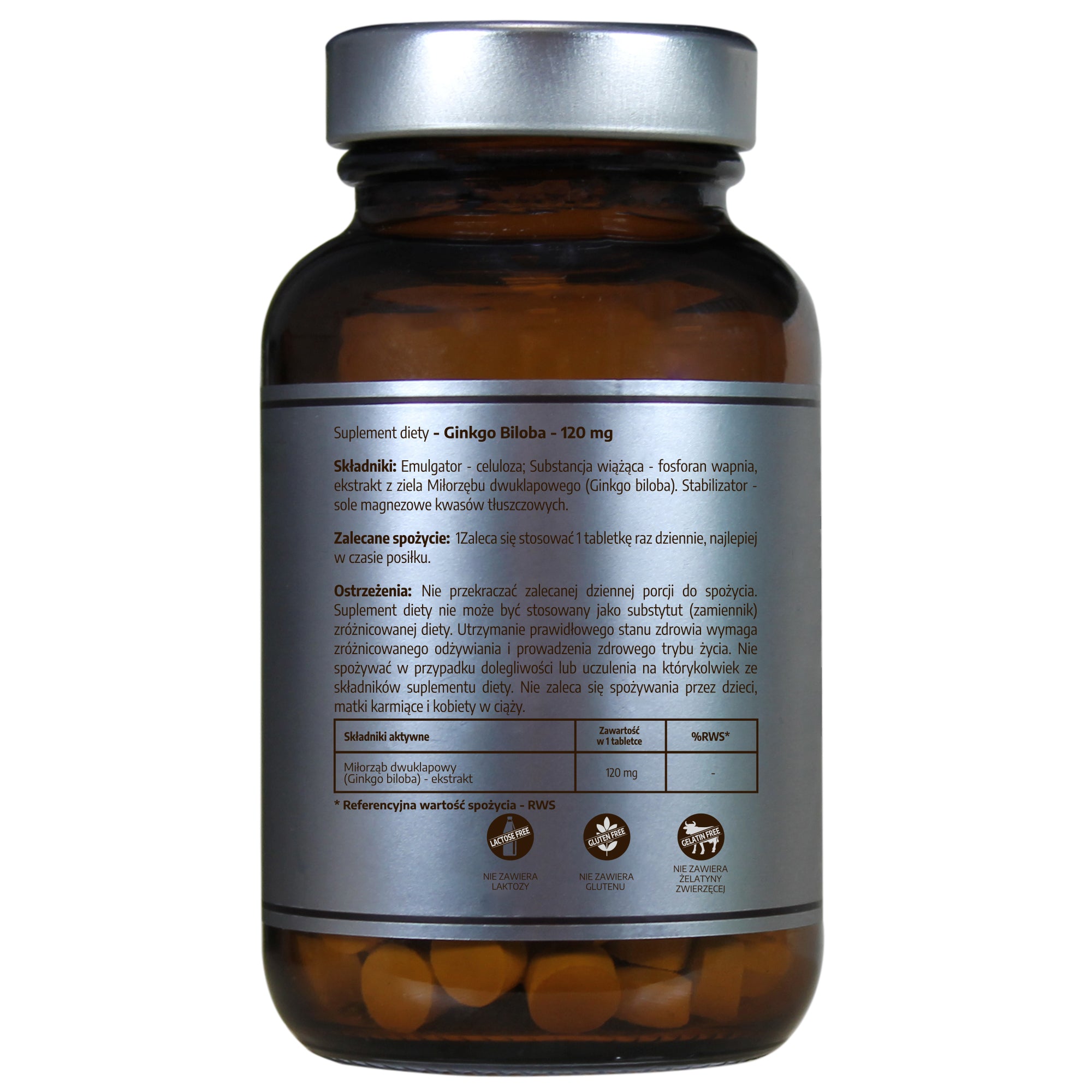 Ginkgo Biloba ekstrakt 120mg - 120 tabletek