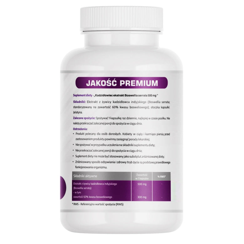 Kadzidłowiec ekstrakt 650mg - 60 kaps