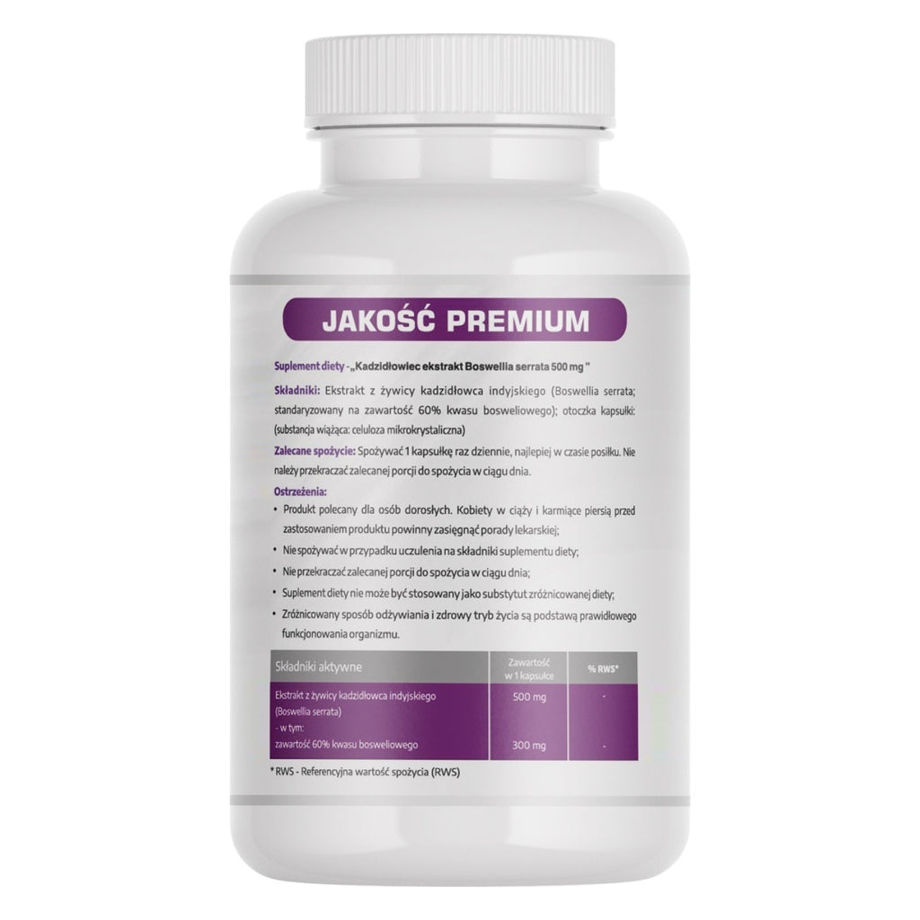 Kadzidłowiec ekstrakt 500mg - 60 kaps