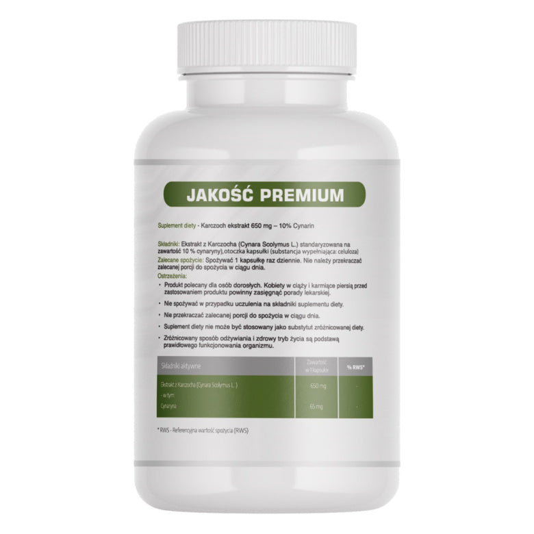 Karczoch ekstrakt 650mg - 60 kaps