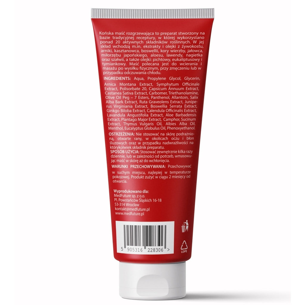 Końska maść rozgrzewająca + arnika + żywokost - 250 ml