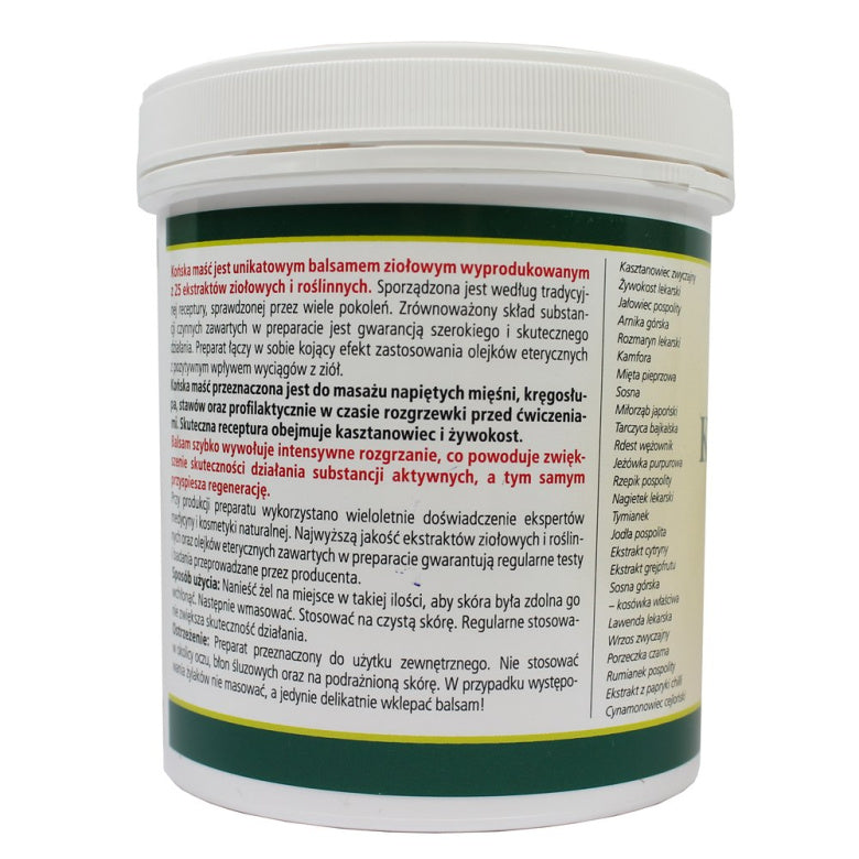 Maść końska rozgrzewająca - 500 ml