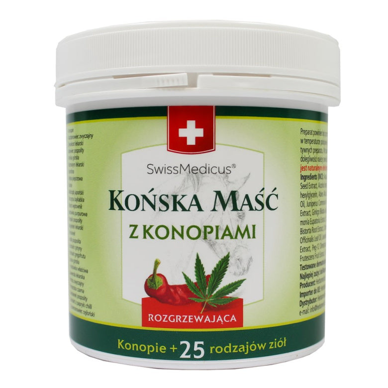 Maść końska z konopiami rozgrzewająca - 250 ml
