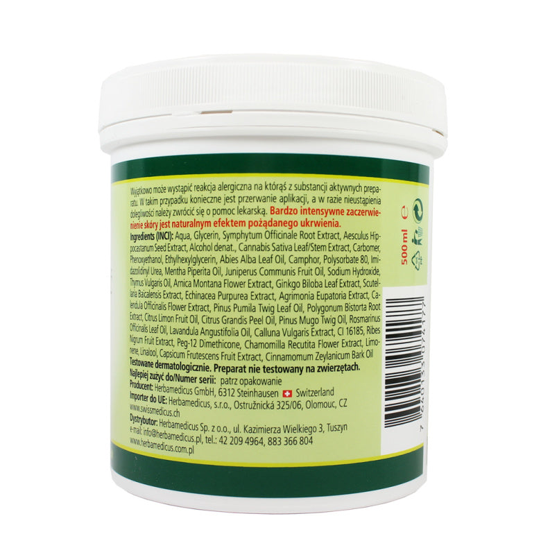 Maść końska z konopiami rozgrzewająca - 500 ml