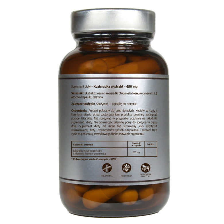 Pureline Nutrition Kozieradka ekstrakt 650mg - 60 kaps