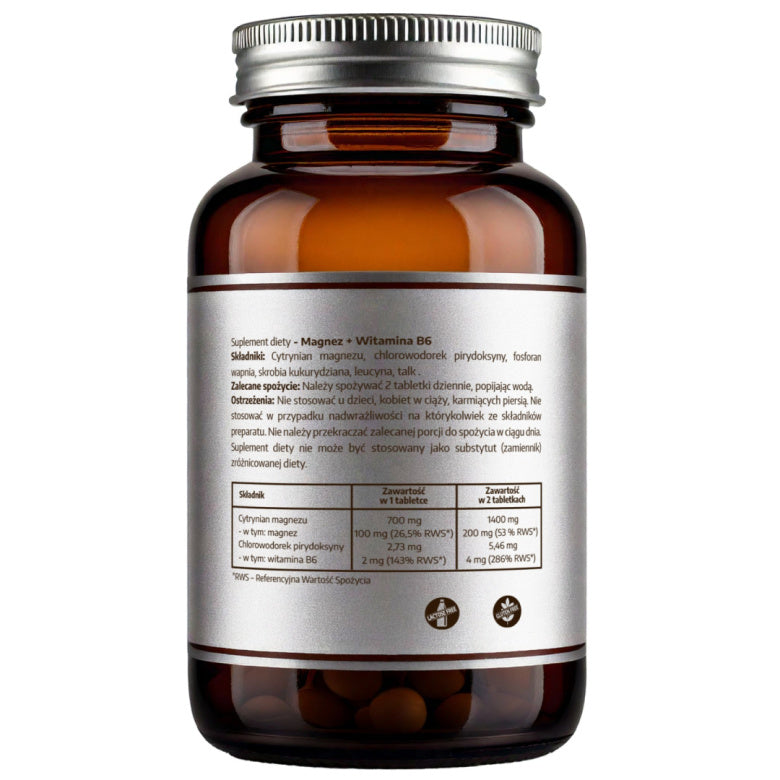 Pureline Nutrition Magnez + Witamina B6 - 60 tabl