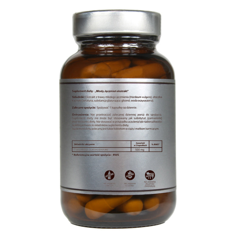 Pureline Nutrition Zielony Jęczmień ekstrakt 500mg - 60 kaps