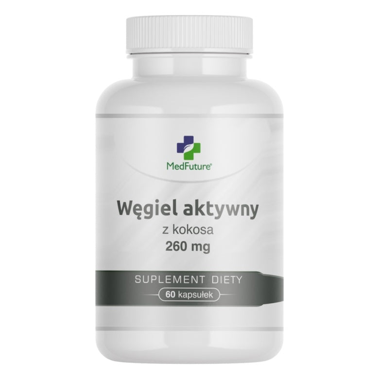 Węgiel aktywny z kokosa 260mg - 60 kaps