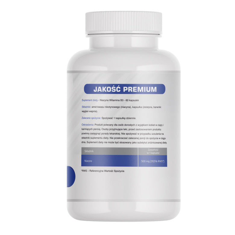 Niacyna Witamina B3 500mg - 60 kaps