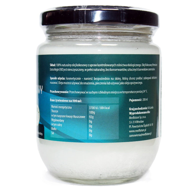 Olej Kokosowy Extra Virgin - 200 ml