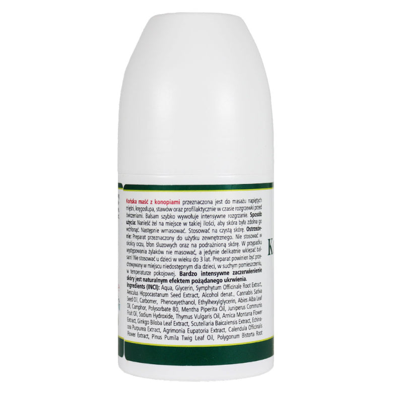 Roll on końska maść z konopiami rozgrzewająca - 90 ml