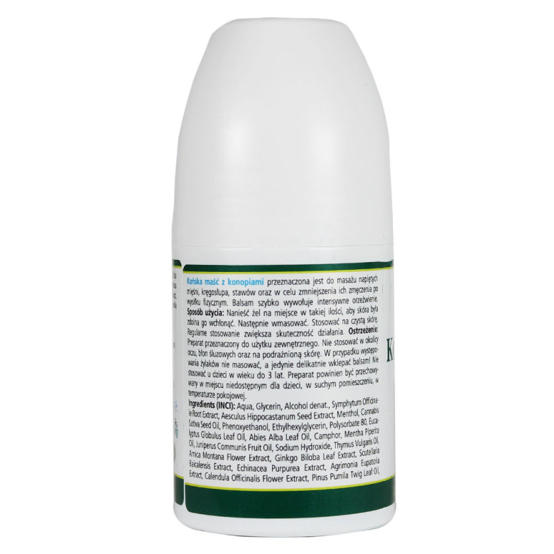 Roll on końska maść z konopiami chłodząca - 90 ml