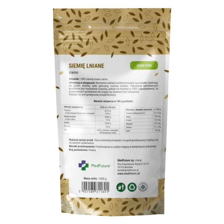 Super Food Siemię lniane ziarno - 1000 g