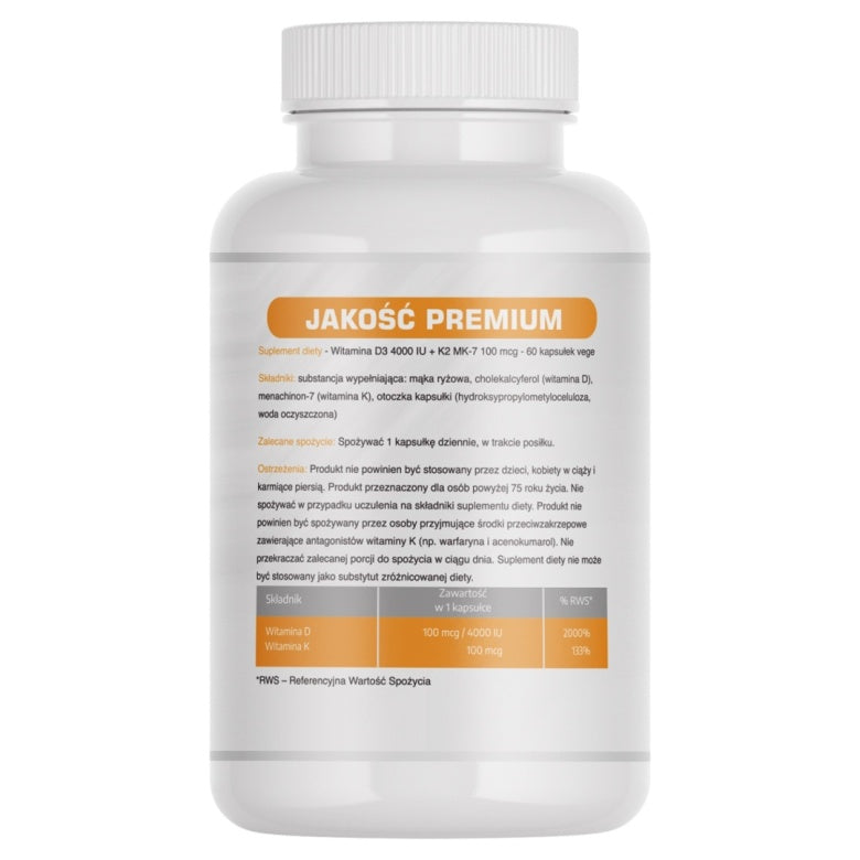 Witamina D3 + K2 4000iu - 60 kaps