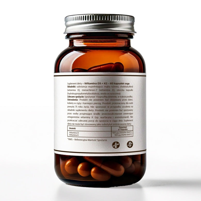 Pureline Nutrition Witamina D3+K2 4000iu - 60 kaps