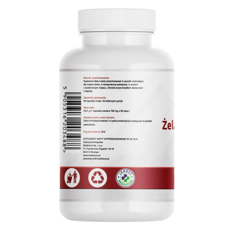 Żelazo Organiczne Fumaran żelaza 660mg - 60 kaps