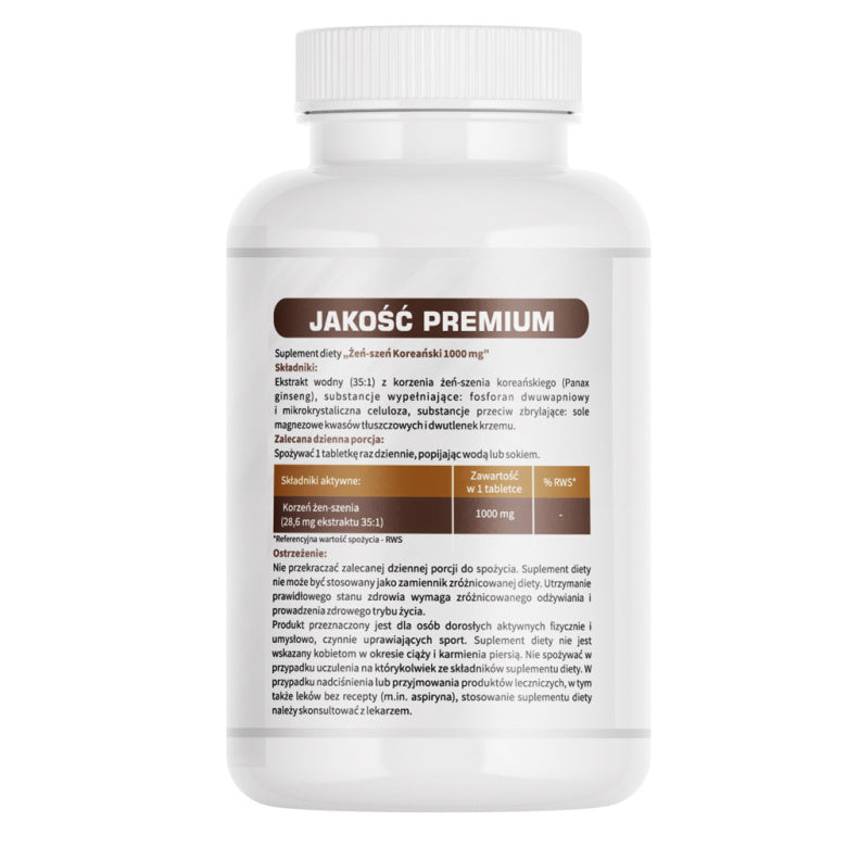 Żeń-szeń koreański 1000mg - 120 tabl