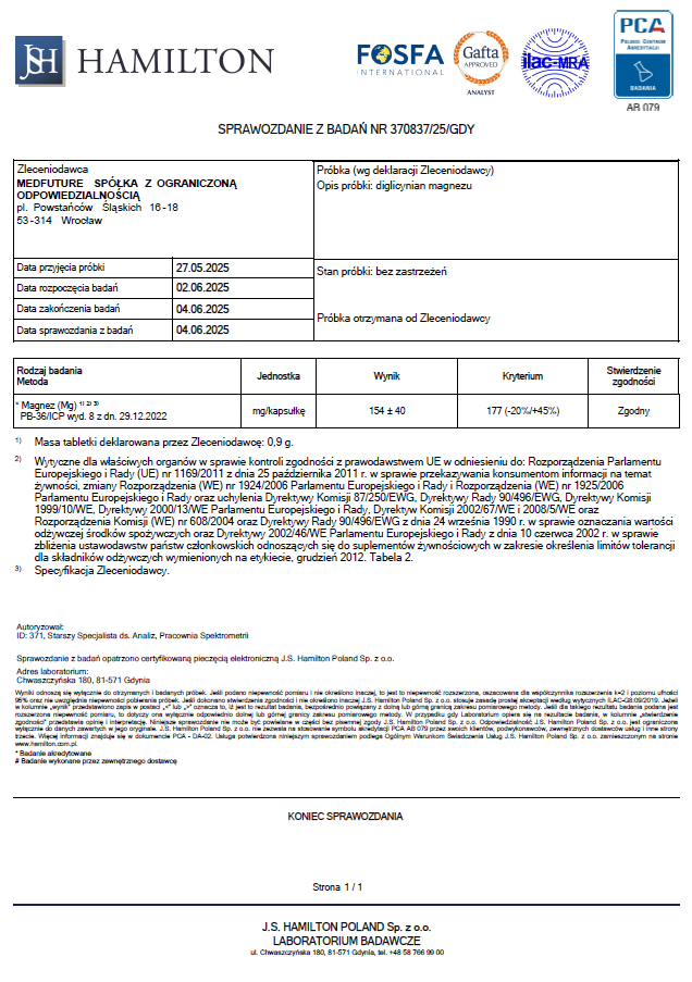 Magnez chelatowany + Witamina B6 - 60 kaps