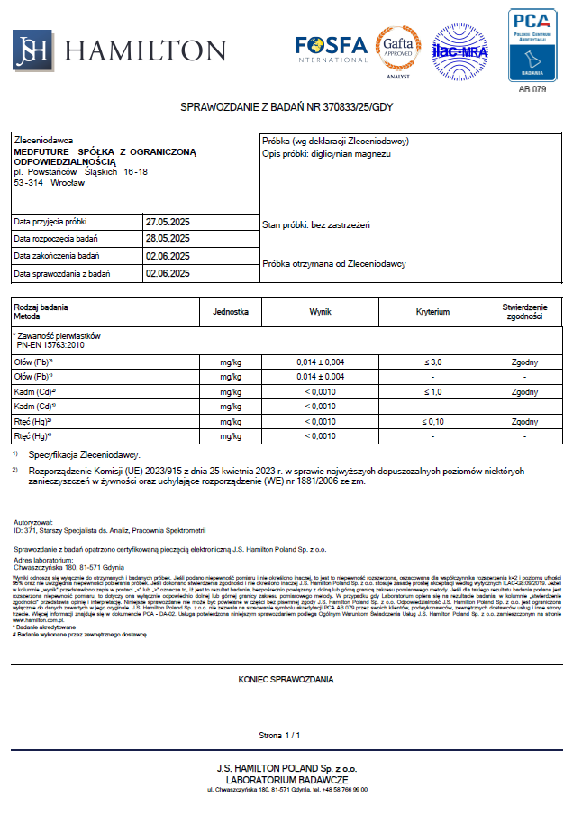 Pureline Nutrition Magnez chelatowany + Wit B6 - 60 kaps